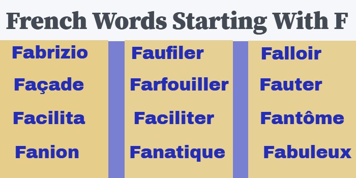 French Words Starting With F