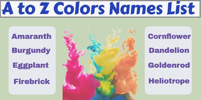 A to Z Colors Names List