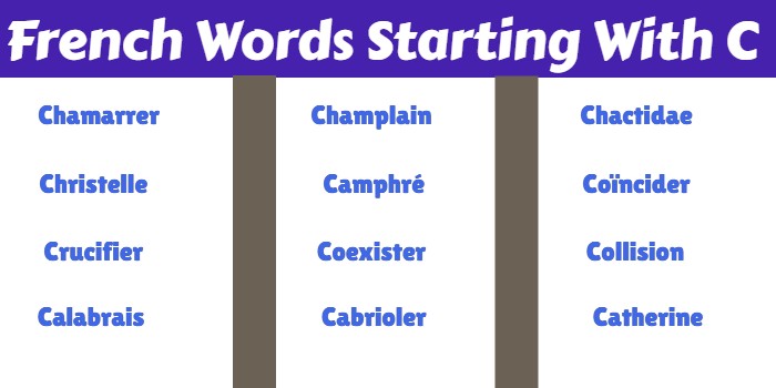 French Words Starting With C