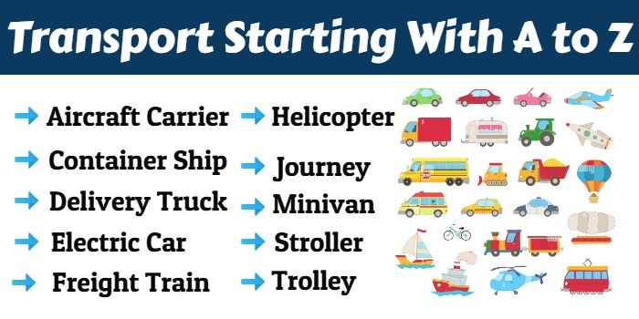 Transport Starting With A to Z