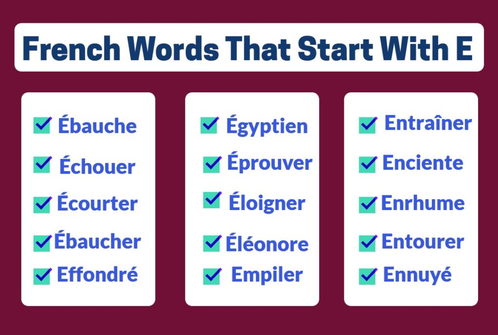 French Words That Start With E