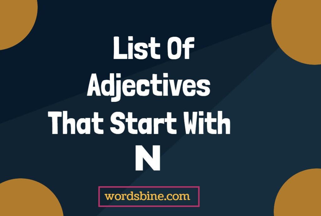 List Of Adjectives That Start With N