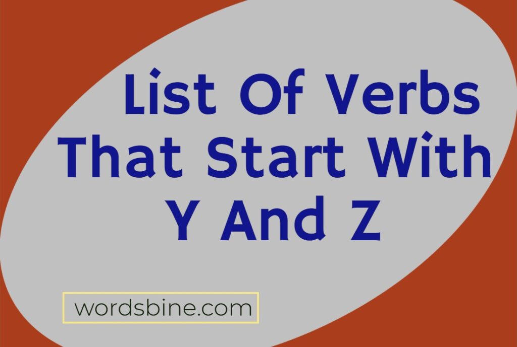 List Of Verbs That Start With Y And Z