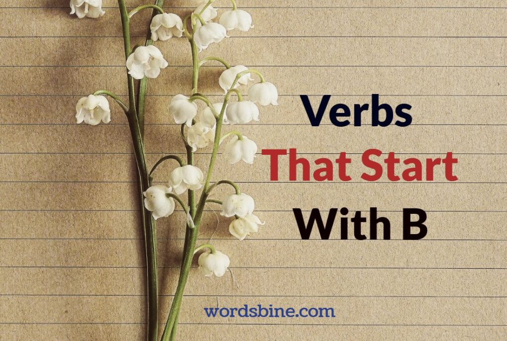 Verbs That Start With B