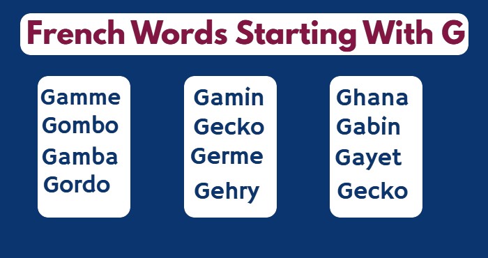 French Words Starting With G