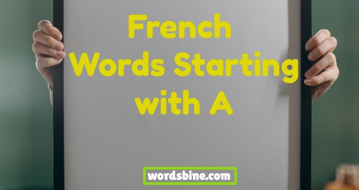 French Words Starting with A