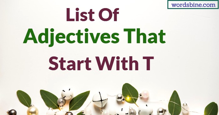 List Of Adjectives That Start With T