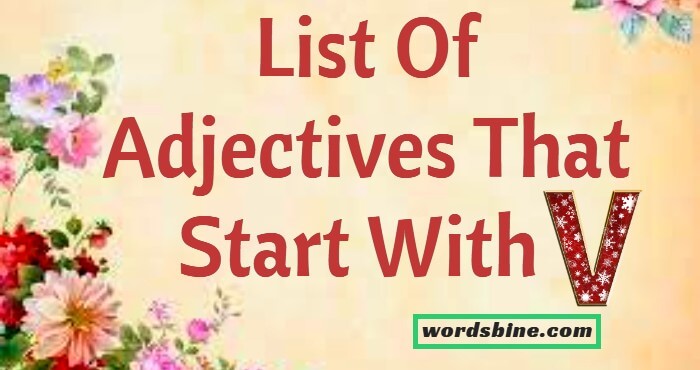 List Of Adjectives That Start With V