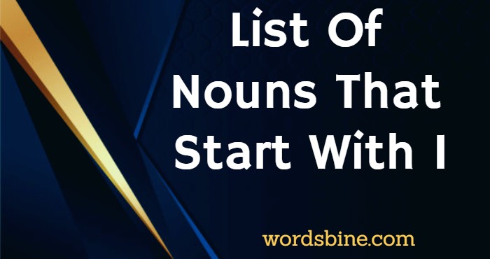 List Of Nouns That Start With I