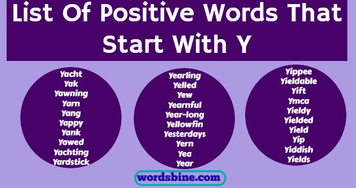 List Of Positive Words That Start With Y